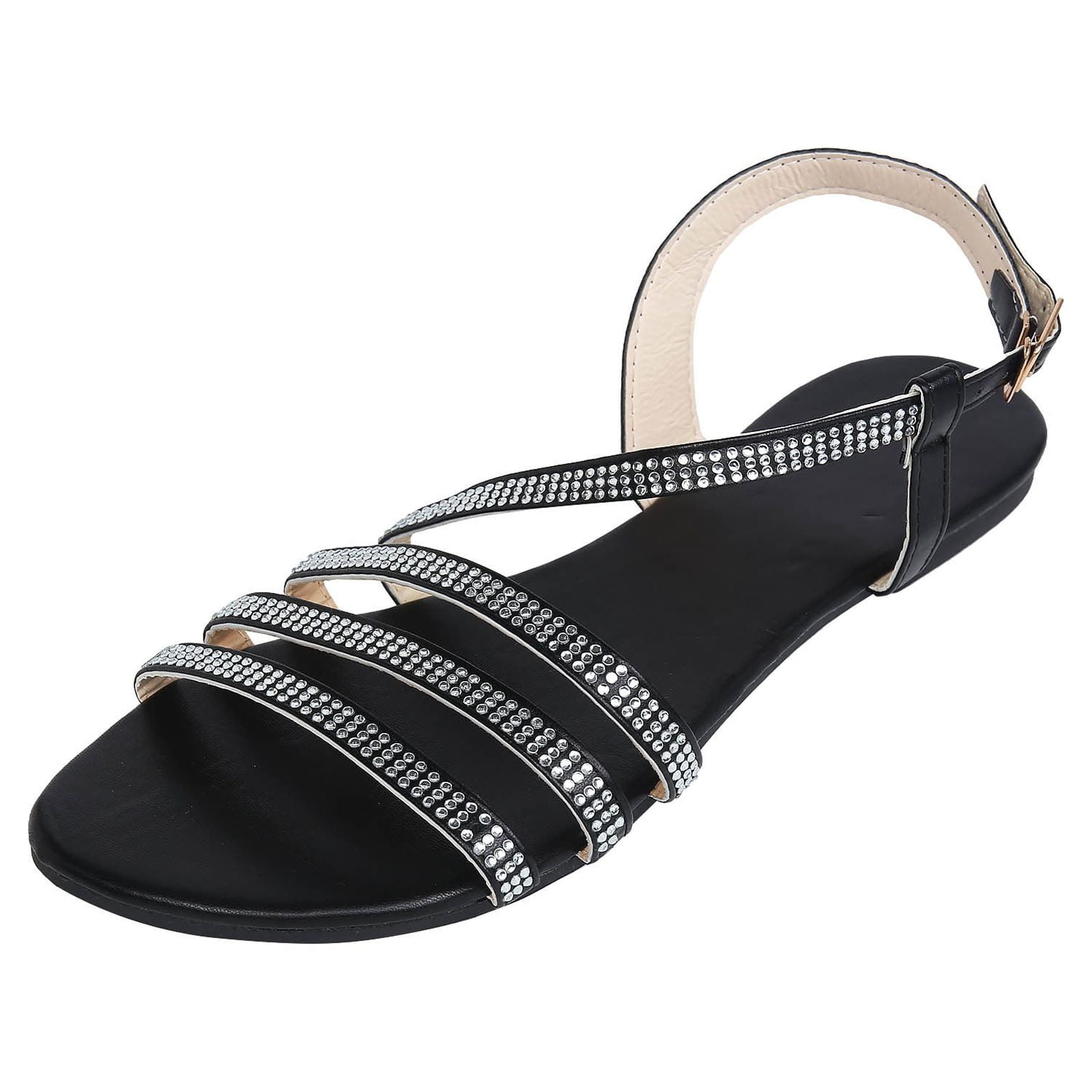 Teenagers Flip Flops Women s Summer Rhinestone Buckle Strap Beach