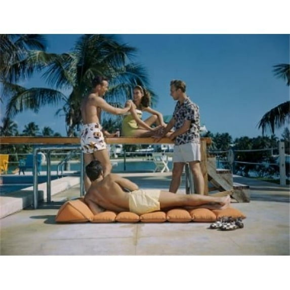 Teenagers Having Fun at a Swimming Pool Poster Print - 18 x 24 in.