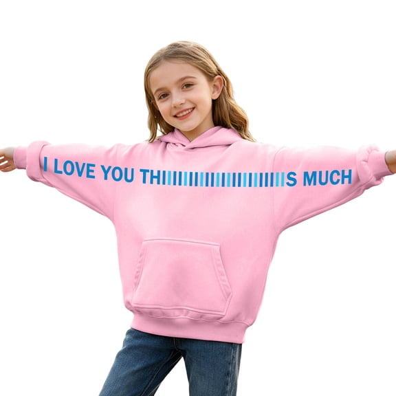 Teenagers' Long Sleeve Graphic Print Hooded Sweatshirt with Drawcord, Soft Easy-Pull Design for Daily Use and Outings
