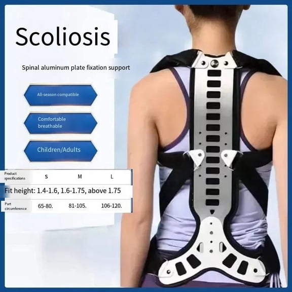 Teenagers and Adults with Scoliosis, Hunchback, Long Back, Raised Head, and Chest Support Brace for Fixing Uneven Shoulders and Back Posture