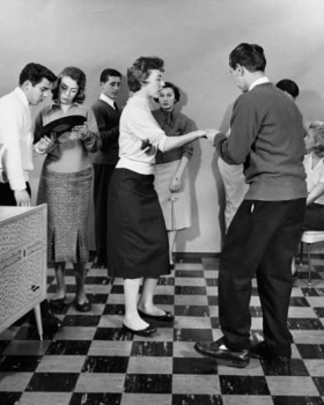 Teenagers dancing at party Canvas Art - (24 x 36)