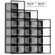 JakMean 15 Pack XX-Large Shoe Boxes, Stackable Shoe Storage Boxes, Fit up to US Size 12 Waterproof Shoe Organizers Boxes