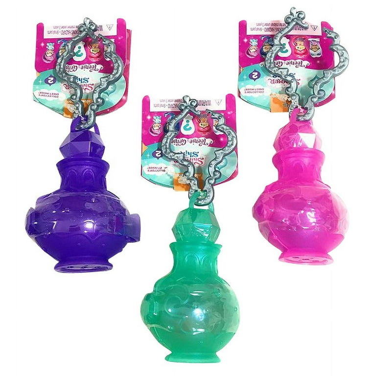 Teenie Genies Series 1 Pink Purple & Green Genie Bottle Figure - (Lot of 3  Blind Single Packs) 