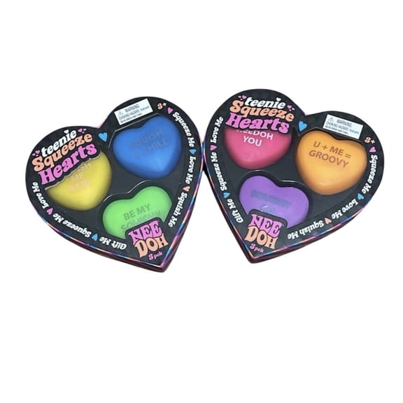 Teenie Squeeze Hearts Neon Squishy 3-Pack Set of 2