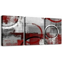 Teens Adult Geometry Swirl Canvas Wall Art for Living Room Bedroom Abstract Art Striped Wall Painting Women Men Vintage Brown Red Picture Wall Decor Rustic Wall Art for Home Decor Unframed