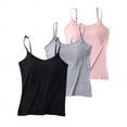 thumbnail image 1 of Teens Big Girls Women Padded Bra Camisole Top Vest Female Camisole With Built In Bra Purple L, 1 of 8