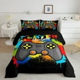 Teens Boys Gamer Comforter Set Black Gaming Bedding Set Full Size Video