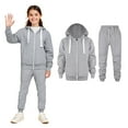thumbnail image 1 of Teens Boys Girls Active Sweatsuit 2PC Long Sleeve Gray Zip Up Hoodie Sweatshirt and Jogger Pants Warm Fall Winter Clothes Teen Boy Clothes 11-12 Years, 1 of 6