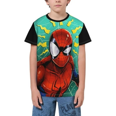 Teens Boys Shirts Funny Spider-Man Graphic Tee Shirt with Short Sleeve for Kids 6-16 Years,X-Small