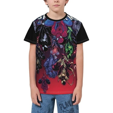Teens Boys Shirts Spider-Man Graphic Tee Shirt with Short Sleeve for Kids 6-16 Years,X-Small