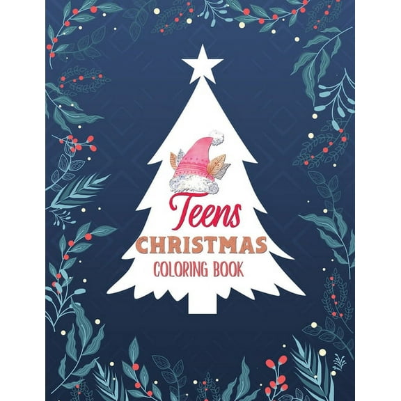 Teens Christmas Coloring Book: Christmas Fun Grayscale Coloring Pages, Coloring Book for Adults Featuring Beautiful Winter Florals, Relaxing Flower Patterns for Christmas Lovers, Teen Christmas Gift i
