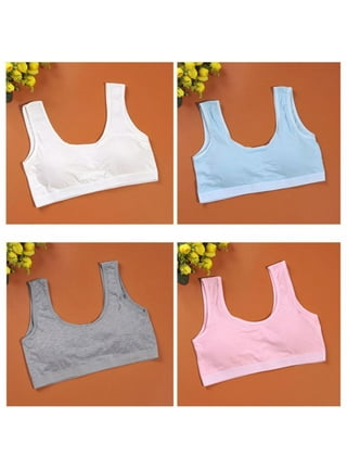 MANJIAMEI Women Teen Girls Thin Cotton Breathable Sports Bra Wire Free Push  up Running A-Cup Bra Solid 3 Pack 36 : : Fashion