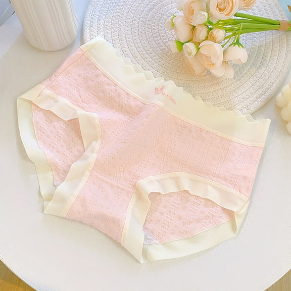 Teens Girls Cotton Underwear Briefs Size 9-16 Mid Waisted Breathable Panties Juniors Kids Lightweight Color-Block Full-Coverage Brief