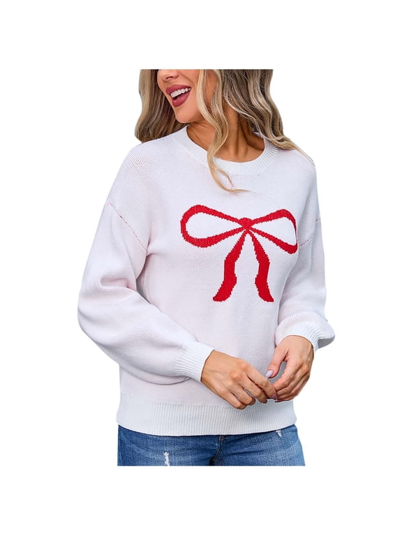 Teens Girls Cute Sweaters for Women Trendy Long Sleeve Shirts Loose Fit Tunic Tops 2025 White XL
