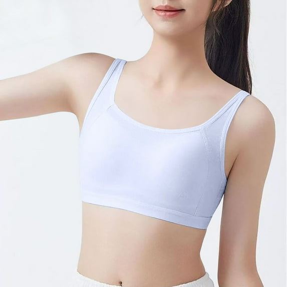 Teens Girls Sports Bras Lightweight Breathable Padded Bralettes 12-15 Years Juniors Casual Solid Comfort Full-Coverage Underwear Bra