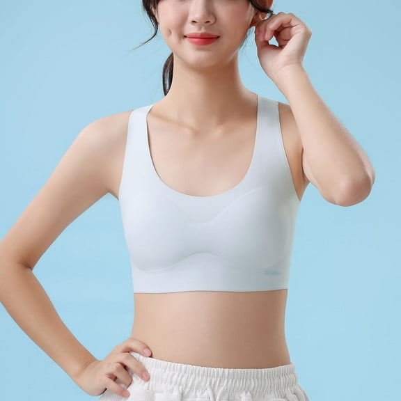 Teens Girls Training Bras Size 9-15 Lightweight Pullover No Show Bralettes Juniors Casual Solid Racerback Padded Breathable Underwear Bra