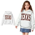 thumbnail image 1 of Teens Hoddies Kids Texas Letter Print Hoodie Long Sleeve Lightweight Pullover Tops Loose Sweatshirt Fall Winter Clothes Little Girls Clothes 11-12 Years Kids Clothes, 1 of 4