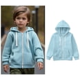 thumbnail image 1 of Teens Hoodie Blue Zip Up Hooded Casual Long Sleeve Hoodie Sweatershirt Pullover Fall Clothes Little Girls Clothes 11-12 Years Kids Clothes, 1 of 9
