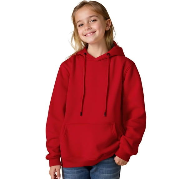 Teens Hoodie Red Hoodies Casual Long Sleeve Hoodie Sweatershirt Pullover Warm Fall Winter Clothes Girls Clothes Size 10-12 Years Kids Clothes