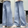 thumbnail image 1 of Teens Jean for Girls Fashion Jeans Girls Straight Leg Wide Leg Jeans High Waisted Girls Loose Pants with Pockets Girl Clothes Size 12-15 Years, 1 of 8