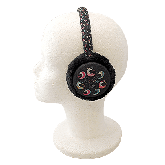 Teens Kids Unisex Unicorn Fluffy Plush Winter Earmuffs Warm Kids Winter Adjustable Black