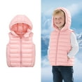 thumbnail image 1 of Teens Puffer Vest Hooded Jacket Pink Puffer Vest Zipper Lightweight Sleeveless Windproof down Jacket Kids Girls Winter Vest 12-15 Years, 1 of 8