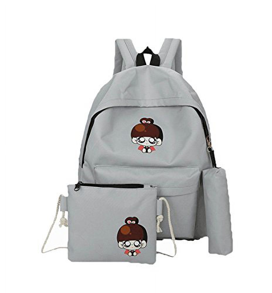 Teens School Backpack Set Canvas Girls School Bags, Bookbags Set of 3 (Gray) - image 1 of 1