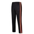 thumbnail image 1 of Teens Straight Leg Sweatpants, Boys Girls Color Block Side Striped Wide Leg Active Joggers with Pockets, Elastic High Waited Athletic Pants Orange 10Y, 1 of 7