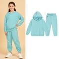 thumbnail image 1 of Teens Tracksuit Athletic Sweatsuits Sets 2 Piece Long Sleeve Blue Hoodie Sweatshirt Sweatpants Fall Clothes Little Boy Clothes 12-13 Years, 1 of 4