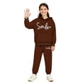 thumbnail image 1 of Teens Tracksuit Athletic Sweatsuits Sets 2 Piece Long Sleeve Coffee Hooded Sweatshirt and Sweatpants Warm Fall Winter Clothes Girls Clothing Size 10-11 Years, 1 of 4
