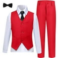 thumbnail image 1 of Teens Tuxedo Suit for Wedding Prom Suit Boys Jacquard Suits 4 Piece Blazer Jacket Pants Set with Tie Size 16, 1 of 7