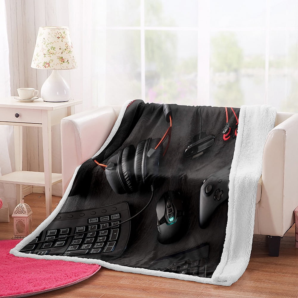 Teens Video Games Fleece Throw Blanket Gaming Blankets Gamer Plush Blanket Child Boys Girls Cartoon Gamepad Bedroom Decor Soft Cozy Sherpa Fleece Blanket Walmart