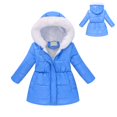 thumbnail image 1 of Teens Winter Coats Hooded Puffer Jacket Blue Puffer Jacket Zip up Long Sleeve Waterproof Kids Lightweight Jacket 11-12 Years Winter Jacket, 1 of 4