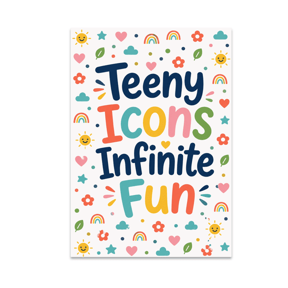 Teeny Icons Infinite Fun Pattern Play Wall Art - Modern Decor Enthusiast - 13x19 Poster Print