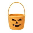 thumbnail image 1 of Teenyyou Halloween Basket, Bucket Pumpkin, Orange, 1 Pack | Cotton Rope Woven with Cute Face, Trick or Treat Candy Storage, Sturdy Handle, Halloween Party Favor and Decoration, 1 of 8