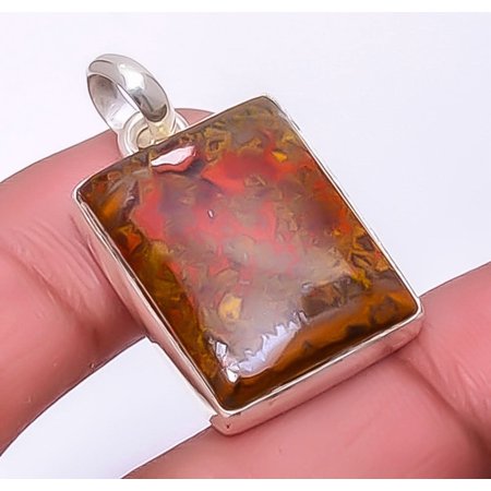 Teepee Canyon Agate 925 Sterling Silver Jewelry Pendant 1.37" P1910-59, Christmas Gift, Gemstone Silver Jewelry, Agate Pendant, New Year Sale
