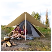 Teepee Tent 15.4 Camping Tent, Waterproof 2-3 Person Backpacking Tent with Porch, Floor & Carry Bag, Outdoor Hiking Coffee