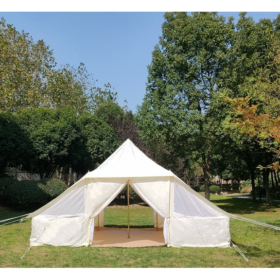 Teepee Tent 16.4X13ft Touareg 900D Oxford Waterproof Glamping Tent With Double Door Outdoor Bell Tent For 6-8 Persons