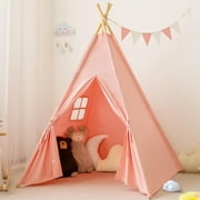 Teepee Tent for Kids-Portable Children Play Tent Indoor Outdoor (White)