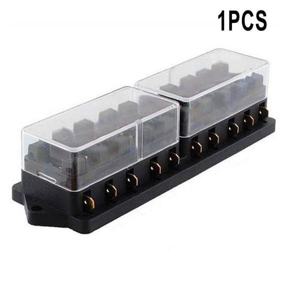 Teerees 10Way tools Fuse Box for Standard Blade Fuse Holder ato/Block 12V Or 24V Automotive Or Hgv Fuse Box 10-Way 12-Way 6-Way 8-Way Durable