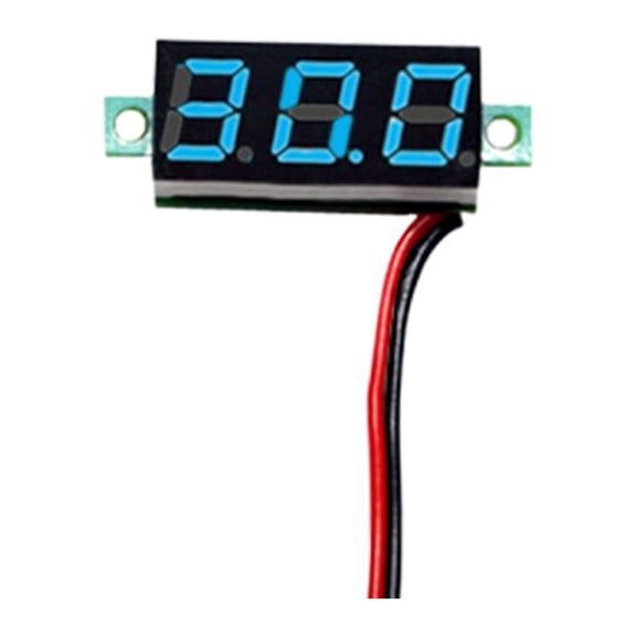 Teerees 1pc Digital Dc Voltmeter Head 3 Wire Led Minimun Digital Voltmeter Dc2.5-40V Reverse Connection Protection 0.28inch