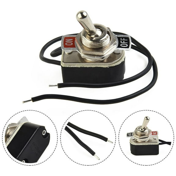 Teerees 1pcs onoff Rocker toggle Switch Prewired Spst 6A 125V with Wire Panel Cutout 12mm Electrical Switch for Various Applications