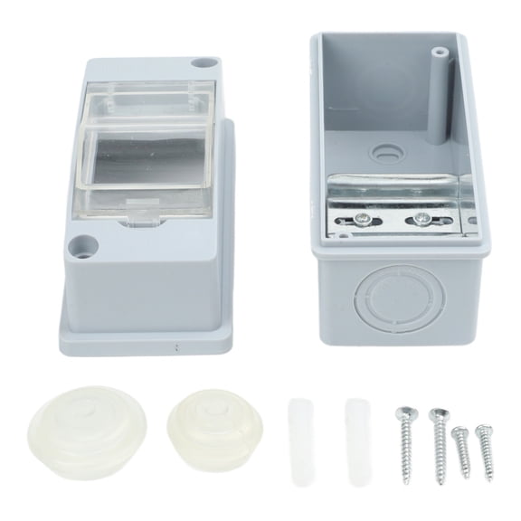Teerees 2 Way Ip65 Waterproof Fuse Switch Box 2 Mcb'S Fuse Box 40A 30Ma Rcd Dustproof Horizontal Row Plastic Flame Retardant