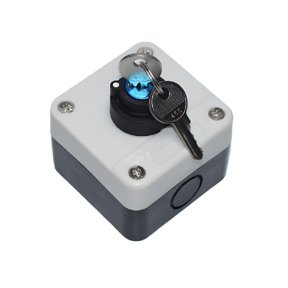 Teerees A 1Pc Two-Position with Key 10A Rotary Button Box Switch Waterproof for industrial Control ACcessories Easy installation