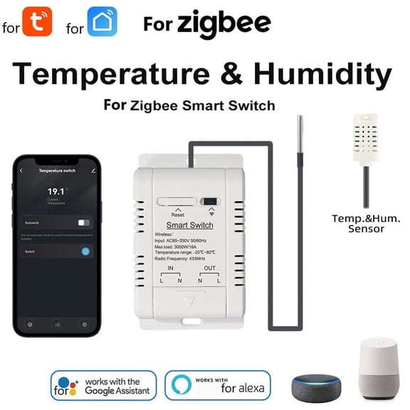 Teerees C Automated Smart Thermostat for Zigbee And for Tuya with Temperature And Humidity Monitoring And Voice Assistant Support