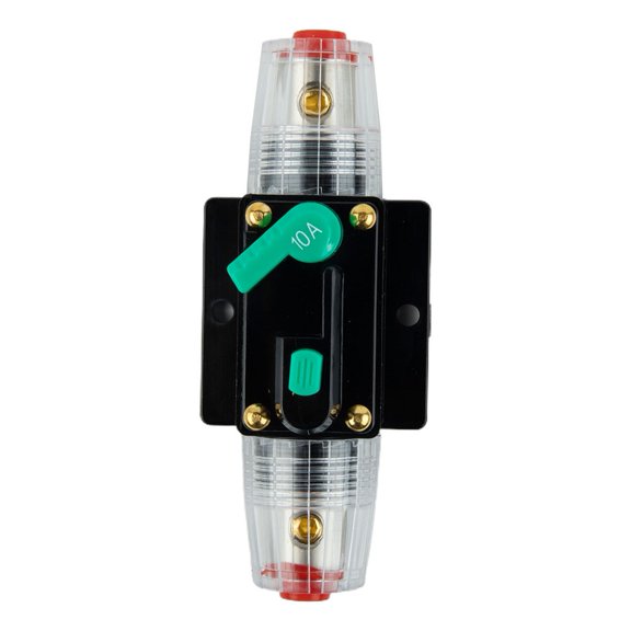 Teerees Car And Boat 12V-48V Dc Circuit Breaker Fuse Reset 10A Amp Waterproof with Manual Reset And Panel Mount Design