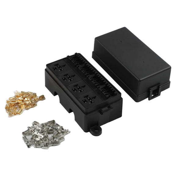 Teerees Compact Design 12 Way Fuse Box with Waterproof Connectors Perfect for Efficient Circuit Management in for Cars And Boats