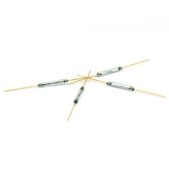 Teerees Gold Foot-Green Tube 10Pcs N/O Reed Switch Magnetic Switch 2*14mm Normally Open induction Switch