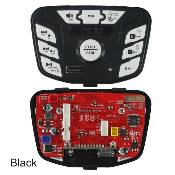 Teerees Jr1927M-Z 24V BlACk Central Control for Electric Cars Designed for Children with Audio Output And Speed Adjustment
