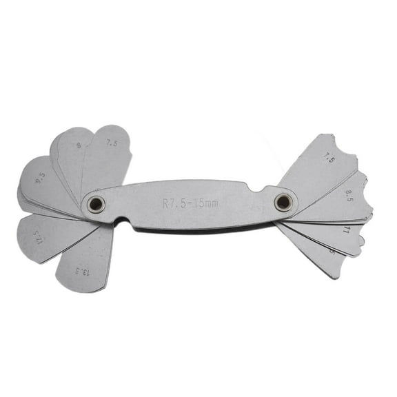 Teerees R7.5-15 Measuring Radius Template R Gauge R1-6.5 7-14.5 15-25 26-80 Radius Gage Plate Fillet Gaug External internal Measuring tool